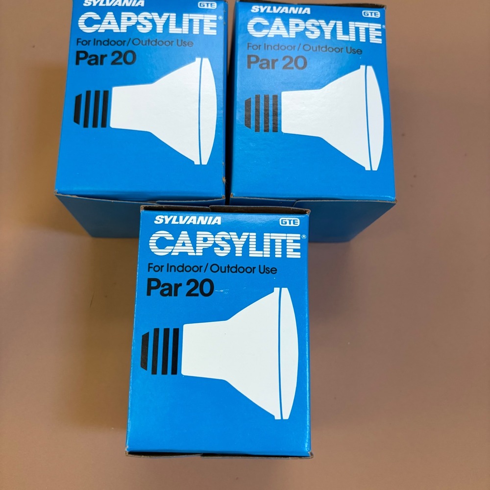 3 Pack Sylvania GTE Capsylite 50W PAR20 130V NSP Halogen Bulbs 14528-0 USA NOS